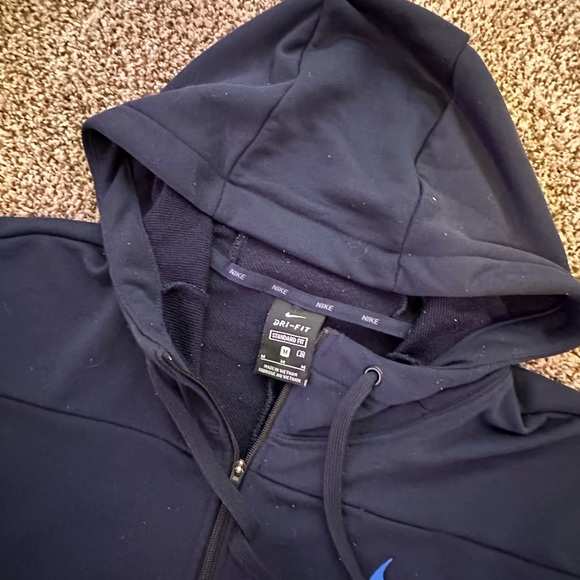 Nike Navy Blue Hoodie with Graphic Sleeve - Picture 3 of 4